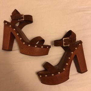 Forever 21 70's Chic Wood Heels